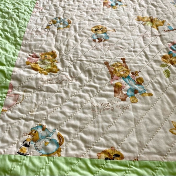 Vintage Handmade Quilted Blanket Twin Size 63x80 - Picture 1 of 12